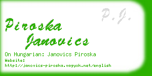 piroska janovics business card